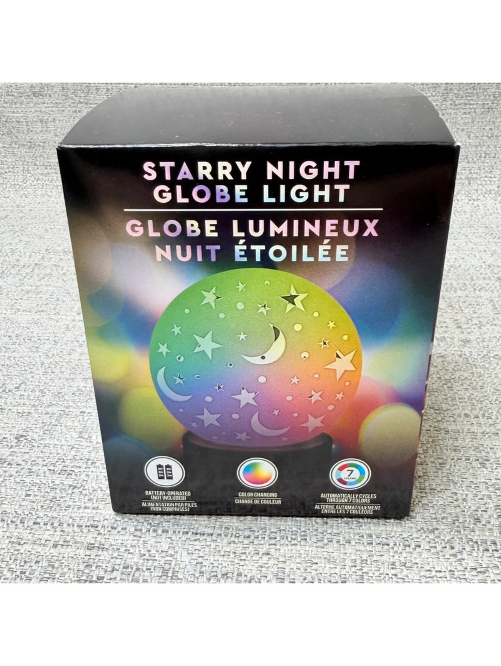 Starry Night Globe Light Color Changing 7 Colors Moon Stars LED Lamp New